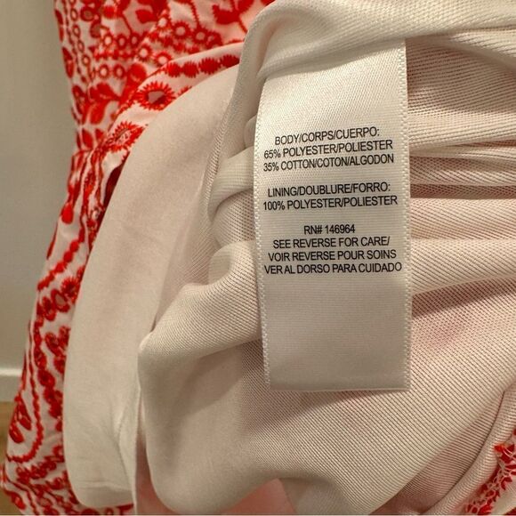 JULIA JORDAN Ivory/red Sleeveless Embroidered Eyelet Mini Dress - Picture 6 of 6
